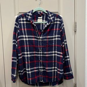 Plaid flannel button down shirt